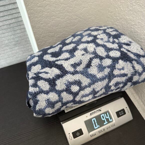 JM Collection Blue Leopard Linen Blend Button Up Blouse Women's Size XL - Picture 8 of 8